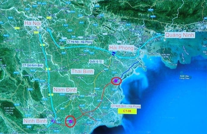 Hướng tuyến cao tốc Ninh Bình - Quảng Ninh. Ảnh: Internet