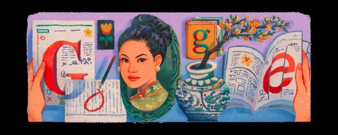 Bức vẽ Sương Nguyệt Anh trên Google Doodle