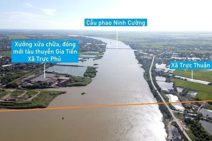 Vị trí xây cầu Ninh Cường. Ảnh: VOV