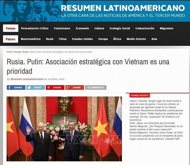 Truyền thông quốc tế đồng loạt đưa tin kết quả chuyến thăm Việt Nam của Tổng thống Nga - Ảnh 1.
