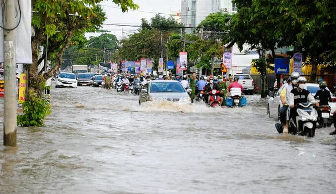 Quốc lộ 91 qua quận Ninh Kiều (đường Cách Mạng Tháng Tám) vào mùa mưa (Ảnh: Internet)