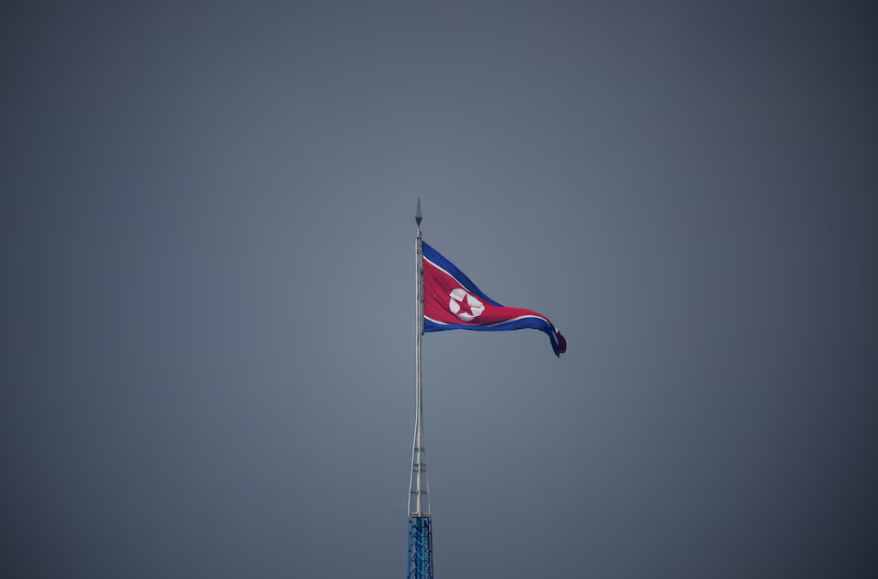 Tháp cờ Triều Tiên tại làng Panmunjom. Ảnh: Kim Hong-ji 