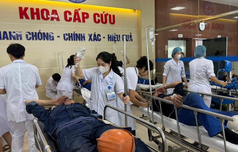 Hình ảnh các công nhân được điều trị tại một số bệnh viện trên địa bàn Hải Phòng.