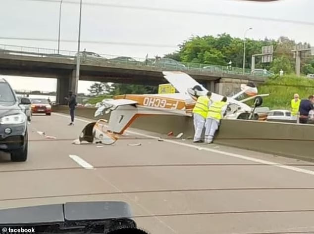 Chiếc máy bay du lịch bất ngờ rơi thẳng xuống đường cao tốc, khiến ba người thiệt mạng (Ảnh: Internet)