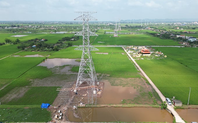 Hoàn thành đóng điện đường dây 500kV mạch 3 cung đoạn Thanh Hóa – Nam Định vào 30/6/2024. Ảnh: Internet