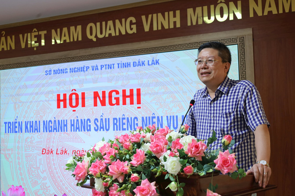 Ông Lê Thanh Hòa, Phó Cục trưởng Cục chế biến và phát triển thị trường, Bộ NN&PTNT phát biểu tại hội nghị