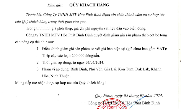 Hòa Phát, Việt Đức bất ngờ điều chỉnh giám giá thép