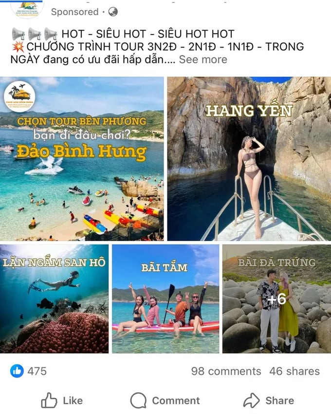 Nhiều tour du lịch tới 2 đảo thuộc địa phận tỉnh Khánh Hòa xuất hiện trên mạng. Ảnh: Internet