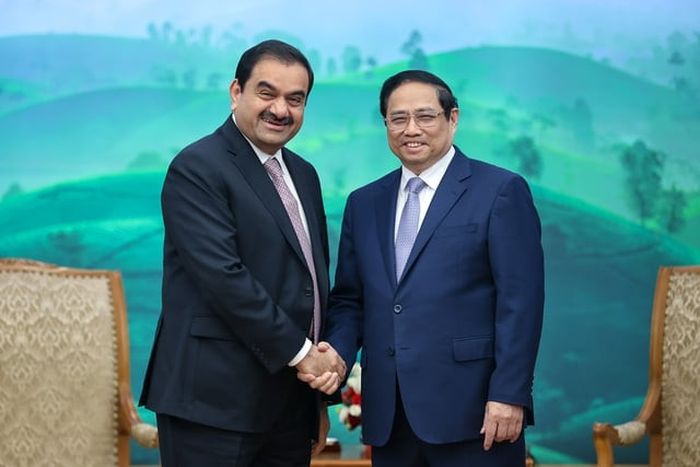 Thủ tướng Phạm Minh Chính tiếp ông Gautam Adani, Chủ tịch Adani Group (Ảnh: VGP)