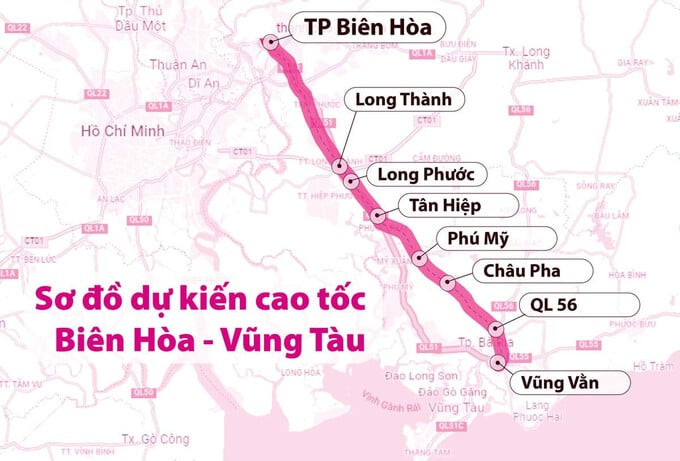 Toàn cảnh tuyến cao tốc Biên Hòa - Vũng Tàu. Ảnh: Internet