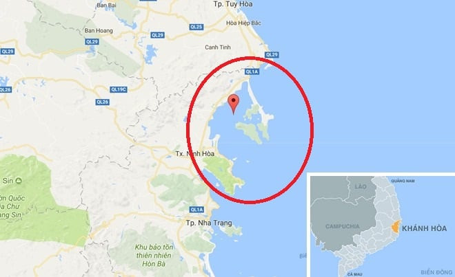 Vị trí Khu kinh tế Vân Phong, tỉnh Khánh Hòa. Ảnh: Google map