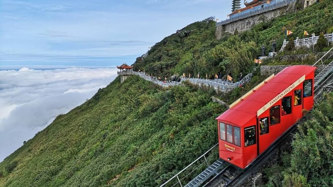 Chính thức đi vào hoạt động ngày 31/3/2018, tàu hỏa leo núi Mường Hoa đã trở thành một điểm nhấn ấn tượng cho du lịch Sa Pa, Lào Cai. Ảnh: Internet