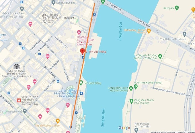 Sẽ ngầm hóa tuyến đường Tôn Đức Thắng. Ảnh: Google Map