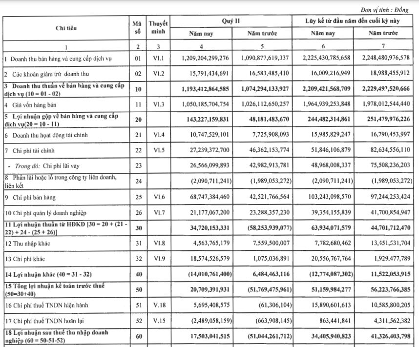 Nam Việt (ANV): Lợi nhuận gộp quý II tăng 290%