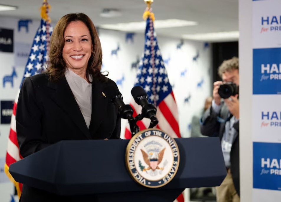 Phó Tổng thống Mỹ Kamala Harris phát biểu tại trụ sở Chiến dịch tranh cử Tổng thống ở Wilmington, Mỹ, ngày 22/7/2024. Ảnh: Reuters