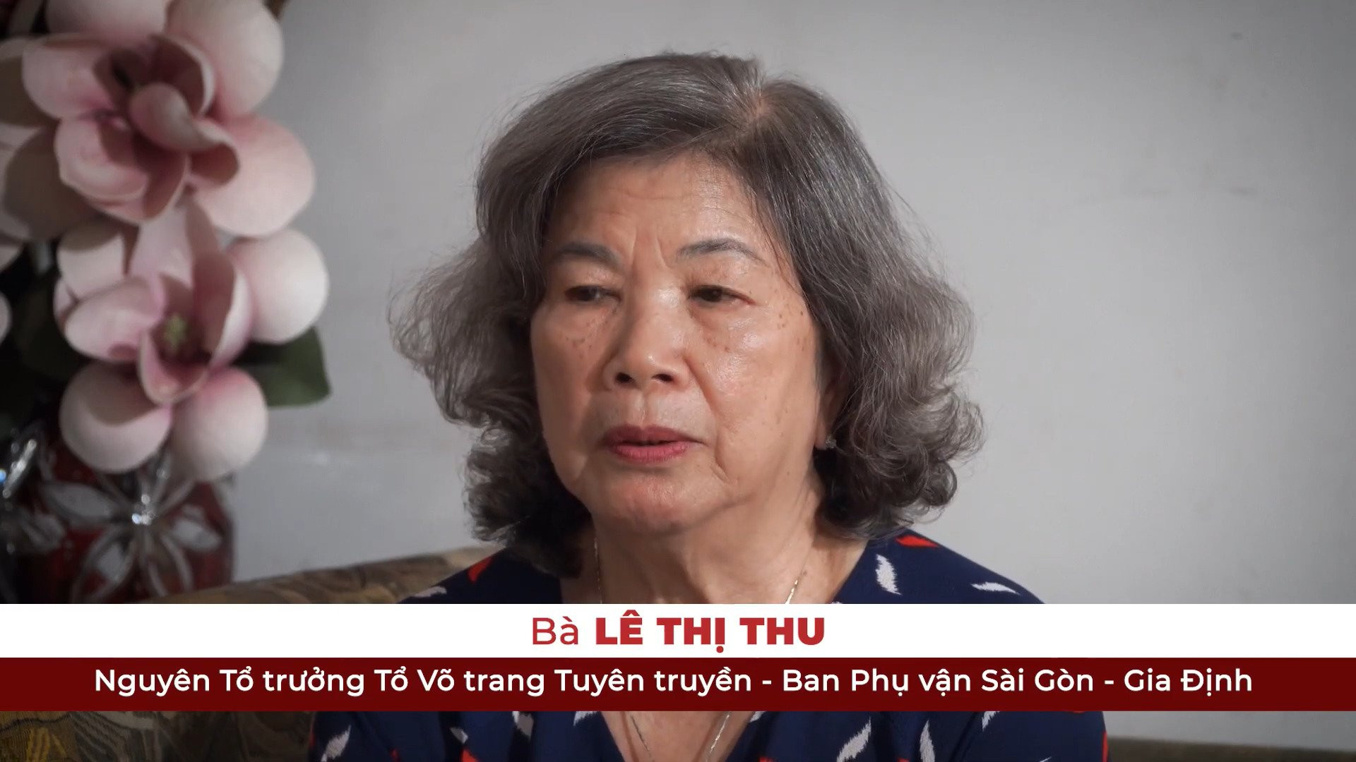 Bà Lê Thị Thu, Nguyên Tổ trưởng Tổ Võ trang Tuyên truyền, Ban Phụ vận Sài Gòn - Gia Định