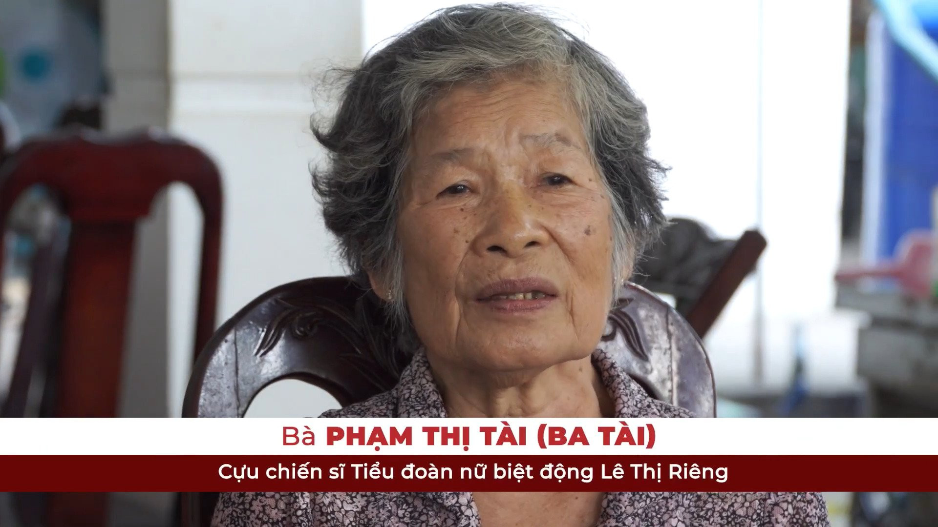 Bà Phạm Thị Tài, biệt danh Ba Tài, cựu chiến sĩ Tiểu đoàn nữ biệt động Lê Thị Riêng