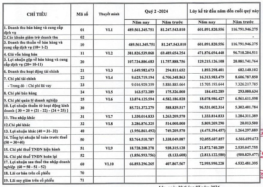 Công ty ‘họ’ DIC Corp (DIG) báo lãi tăng hơn 16.600% trong quý II