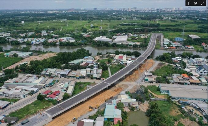 Cầu Cây Khô hiện đang từng bước được hoàn thiện, dự kiến sẽ thông xe vào dịp 2/9. Ảnh: Internet