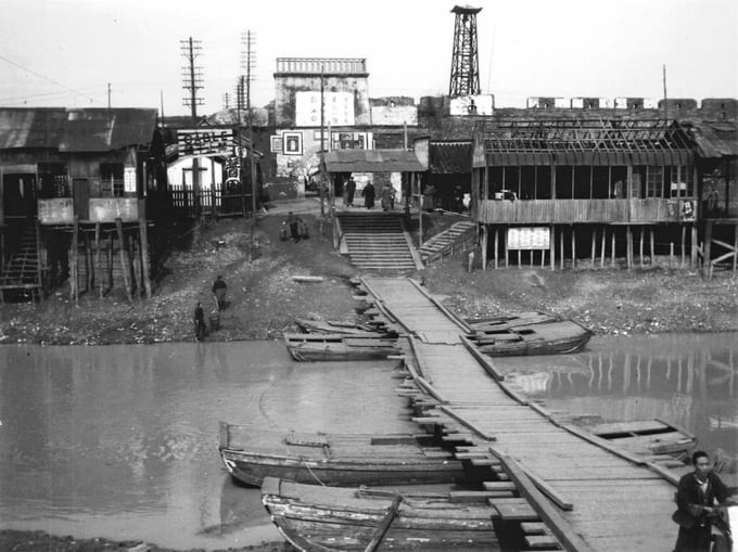 Một đoạn kênh thuộc Đại Vận Hà ở ngoại thành Giang Đô (1912-1949) (Ảnh tư liệu)