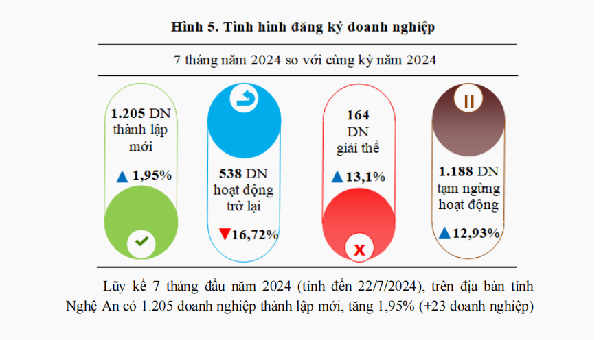 Nghệ An: Doanh nghiệp ngừng hoạt động, giải thể tăng cao trong 7 tháng đầu năm