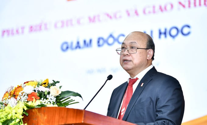 PGS Huỳnh Quyết Thắng, Giám đốc Đại học Bách khoa Hà Nội - phát biểu tại buổi lễ. Ảnh: HUST