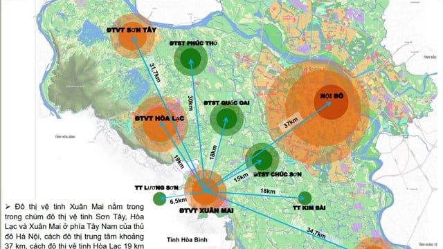 Khu vực sẽ được quy hoạch thành thành phố về giáo dục, đào tạo, khoa học ở phía Tây, Hòa Lạc, Xuân Mai với trung tâm là Khu Công nghệ cao Hòa Lạc. Ảnh: Internet