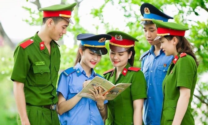 Học viên Học viện Cảnh sát Nhân dân - Bộ Công an. Ảnh: FB Học viện Cảnh sát Nhân dân.