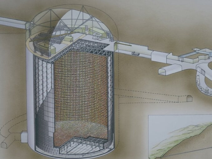 Thiết kế của đài quan sát Super-K. Ảnh: Đại học Tokyo.