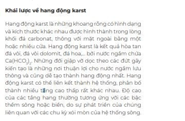 Thông tin về hang động karst trên trang của Sở Khoa học và Công nghệ tỉnh Quảng Bình. Ảnh chụp màn hình