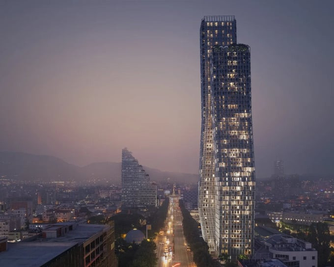 Hình dáng của Bond Tower sẽ thay đổi tùy thuộc vào góc nhìn của người quan sát. Ảnh: OODA