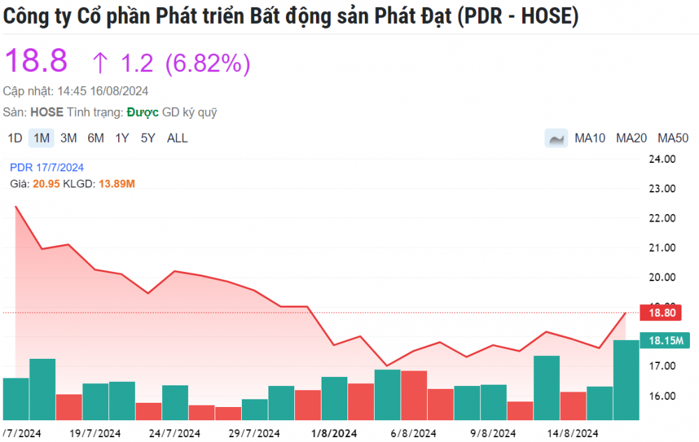 Cổ phiếu PDR tăng trần, Chủ tịch Phát Đạt hé lộ 'sắp có quà cho cổ đông'