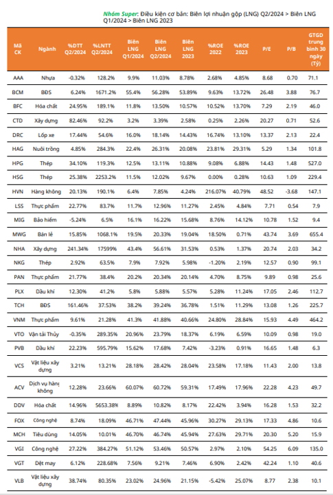 Lọc KQKD quý II/2024, CTCK gọi tên 28 ‘siêu’ cổ phiếu gồm nhiều cái tên hot MWG, HPG, CTD,…