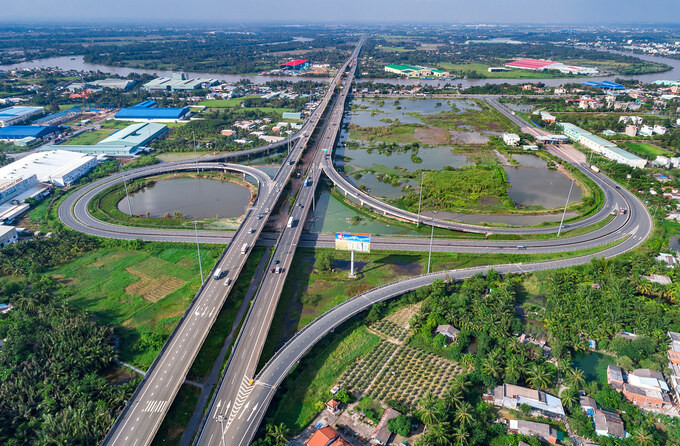 Đường cao tốc TP. HCM – Trung Lương dài 41 km, kết nối TP. HCM với các tỉnh đồng bằng sông Cửu Long. Ảnh: Internet