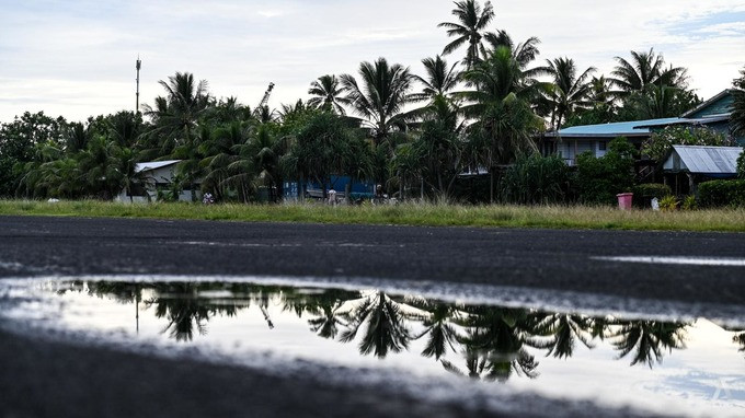 Lãnh thổ Tuvalu có thể chìm trong biển nước vào cuối thế kỷ. Ảnh: CNA