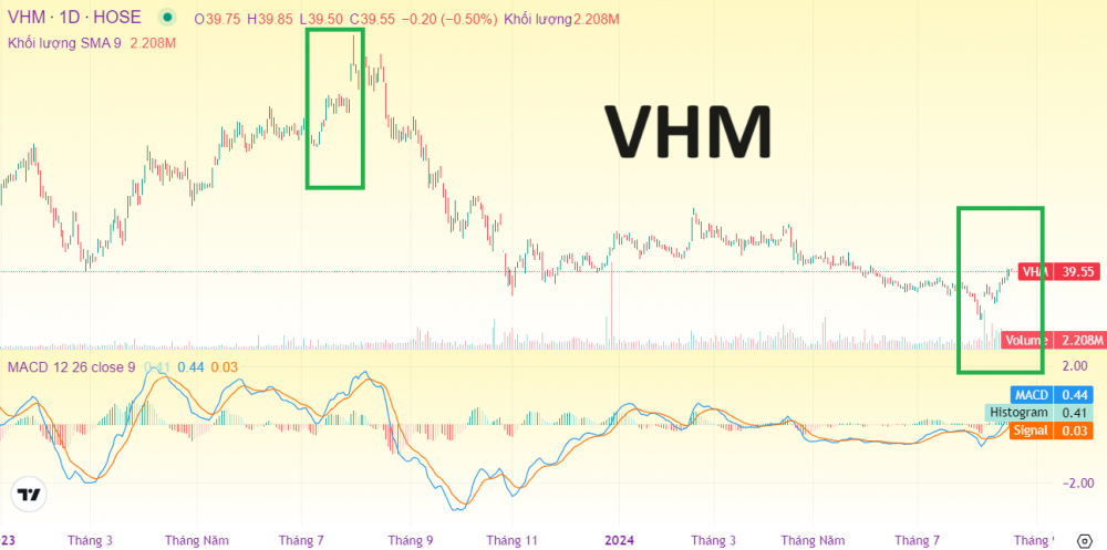 Cổ phiếu Vinhomes (VHM) tăng mạnh nhất một năm