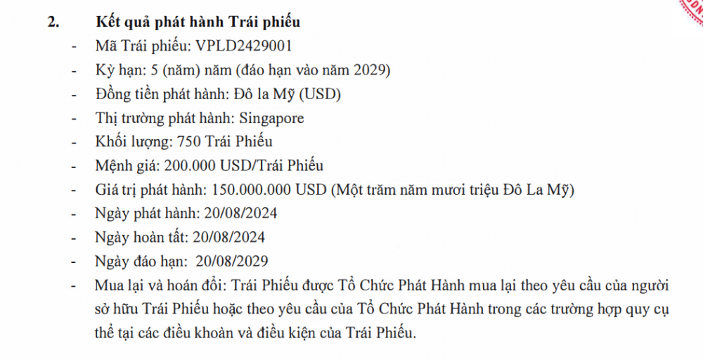 Vinpearl của tỷ Phú Phạm Nhật Vượng vừa huy động thành công 150 triệu USD trái phiếu quốc tế