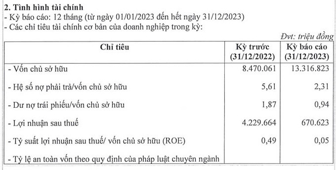 Trích Báo cáo tài chính năm của CTCP Vinpearl