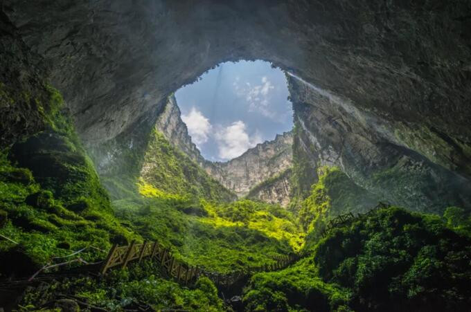 Năm 2007, hố sụt Xiaozhai Tiankeng đã được UNESCO công nhận là Di sản Thiên nhiên Thế giớ (Ảnh: Internet)