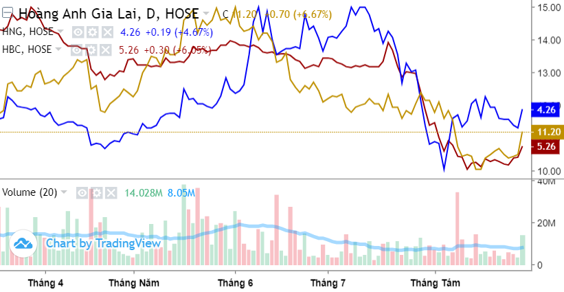 Cổ phiếu HNG, HBC tăng mạnh trước ngày hủy niêm yết, HAG lại có phiên kịch trần