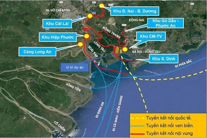 Vị trí sẽ xây dựng Cảng trung chuyển quốc tế Cần Giờ. Ảnh: Internet