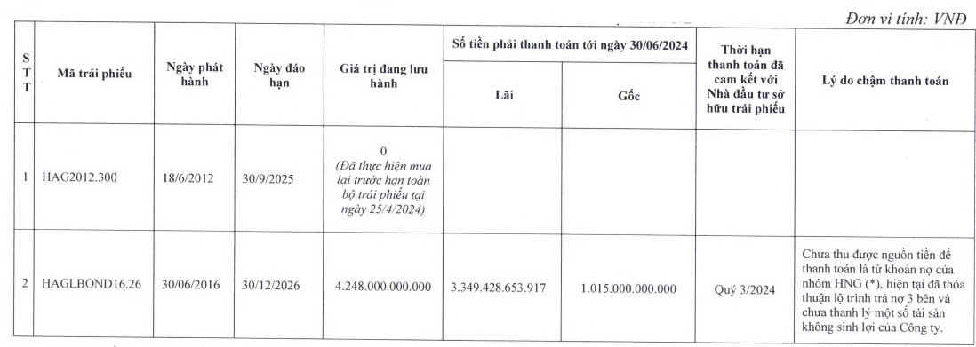 Hoàng Anh Gia Lai (HAG) thanh toán 100 tỷ đồng trái phiếu