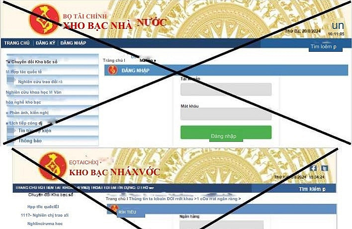 Kho bạc Nhà nước cảnh báo về nguy cơ lừa đảo từ trang web giả mạo