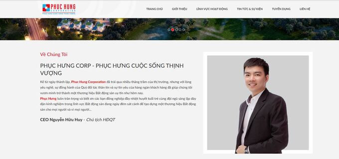 Phục Hưng Corp do ông Nguyễn Hữu Huy là người đại diện pháp luật . Ảnh chụp màn hình