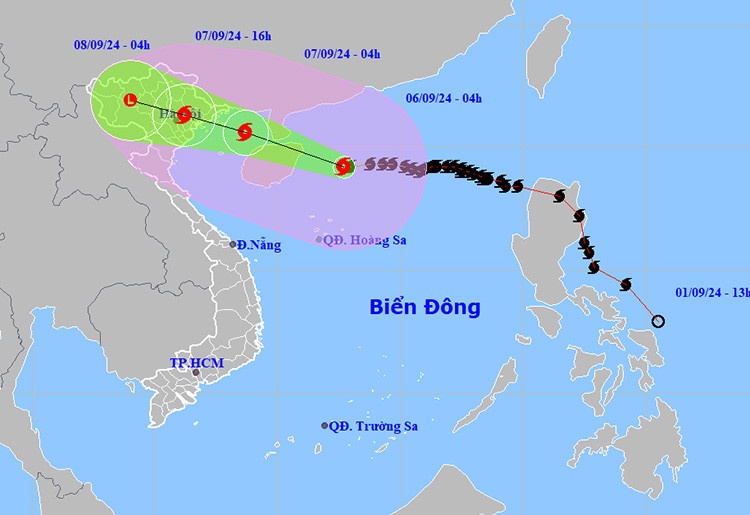 Bão số 3 (Yagi) mạnh cấp 16, di chuyển 20 km/giờ theo hướng tây- Ảnh 2.