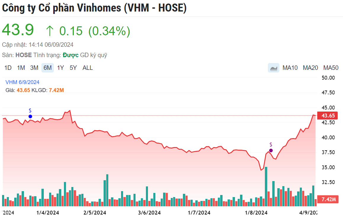 Tăng dựng đứng trong 1 tháng vừa qua, liệu cổ phiếu VHM đã hết 'hot'?