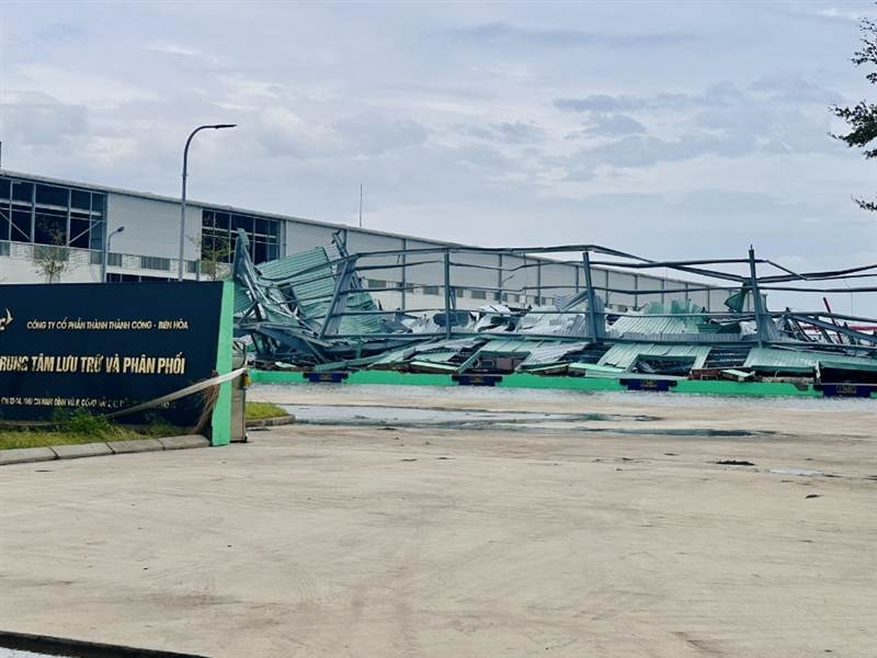 Trung tâm lưu trữ hàng hoá của một doanh nghiệp sàn HoSE bị phá hủy hoàn toàn trong siêu bão Yagi