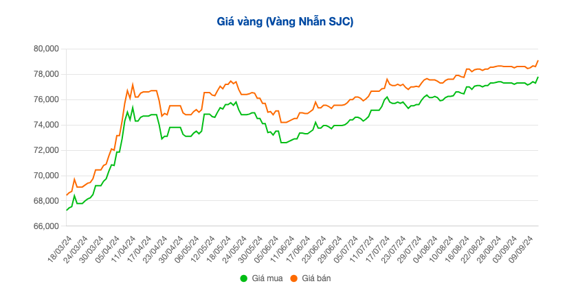 Vàng nhẫn thiết lập đỉnh lịch sử, bám sát giá vàng miếng