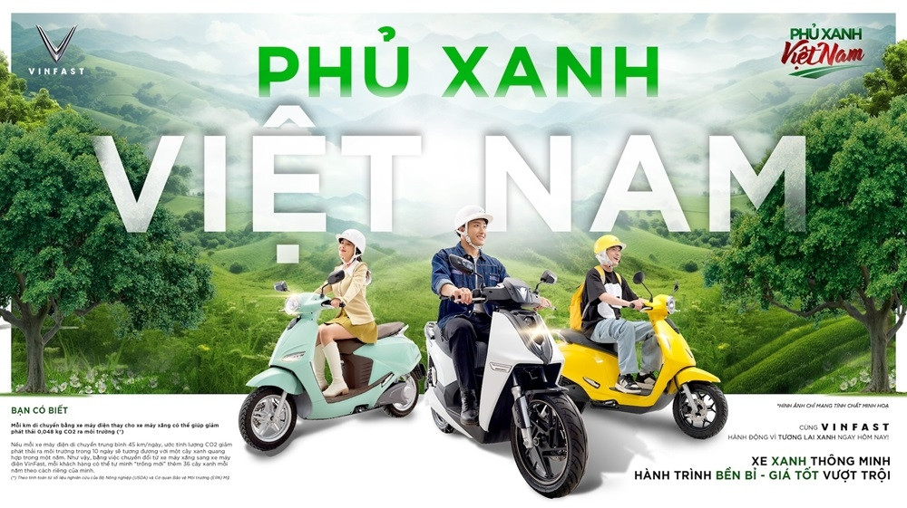 VinFast triển khai chương trình “Phủ xanh Việt Nam” - ưu đãi tới 12 triệu đồng cho khách hàng chuyển đổi xanh sang xe máy điện