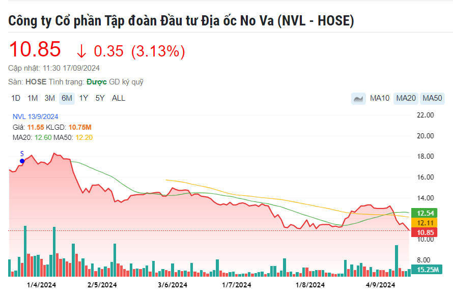 Novaland (NVL) tiết lộ lý do chậm công bố báo cáo tài chính soát xét bán niên 2024